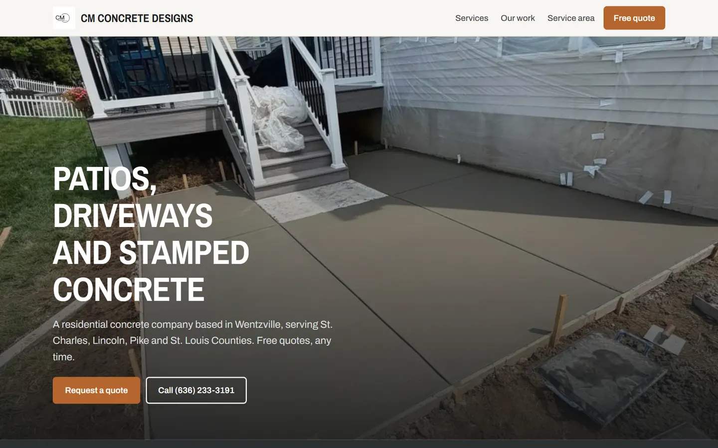 A customer website, desktop and phone